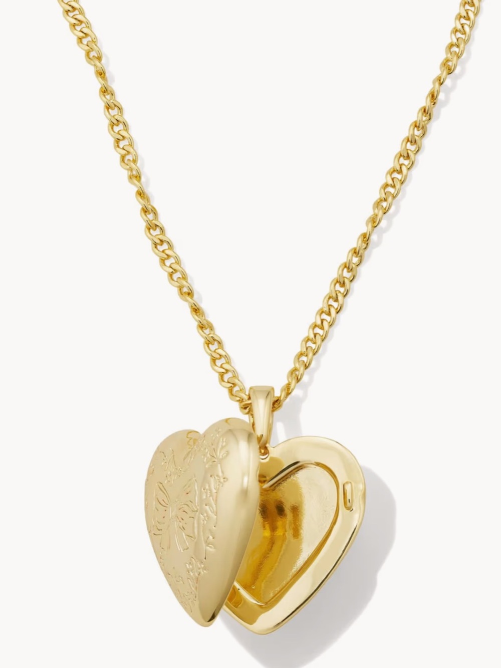 NEW Kendra Scott x LoveShackFancy Heart Locket Necklace in Gold